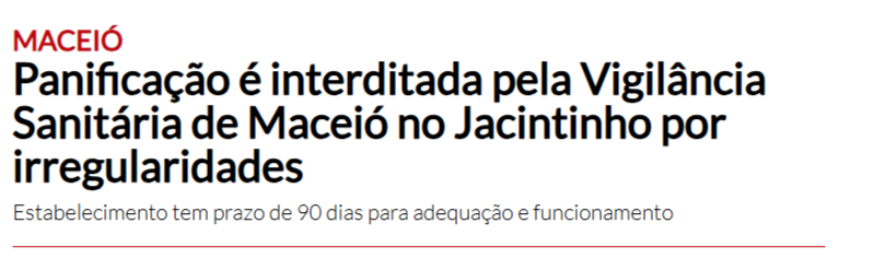 Notícia sobre interdição